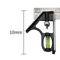 Clover _ Angle Square Measuring Tools Set Precise Stainless Steel Aluminium Durable Adjustable Combination Spirit Level 12  300mm. 