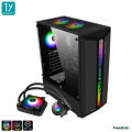(Preorder) Computer case Tsunami Coolman 190-1 KK(Liquid Combo) ARGB ARGB*2/CM-120 Tempered ATX Gaming Case. 