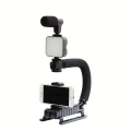 LionBolt Cellular and camera support stabilizer with light and microphone Tripod Kit. 