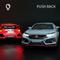 (Preorder) LEO Alloy Model Car Honda Civic Type R,1:32 Scale Small Toy Car for Boys Children's Birthday Gift Toys ကလေးကစားစရာအရုပ်. 