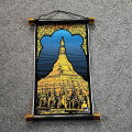 CSS-001 | Wall Hanging Art Velvet Wall Scroll - Myanma iMage Souvenir - ရွှေတိဂုံစေတီတော် ( SHWEDAGON Pagoda ). 