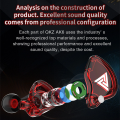 QKZ AK6 Copper Driver HiFi Earphones In Ear Sport Headphones ports Wired Earphones With Microphone Noise Cancelling Headset. 