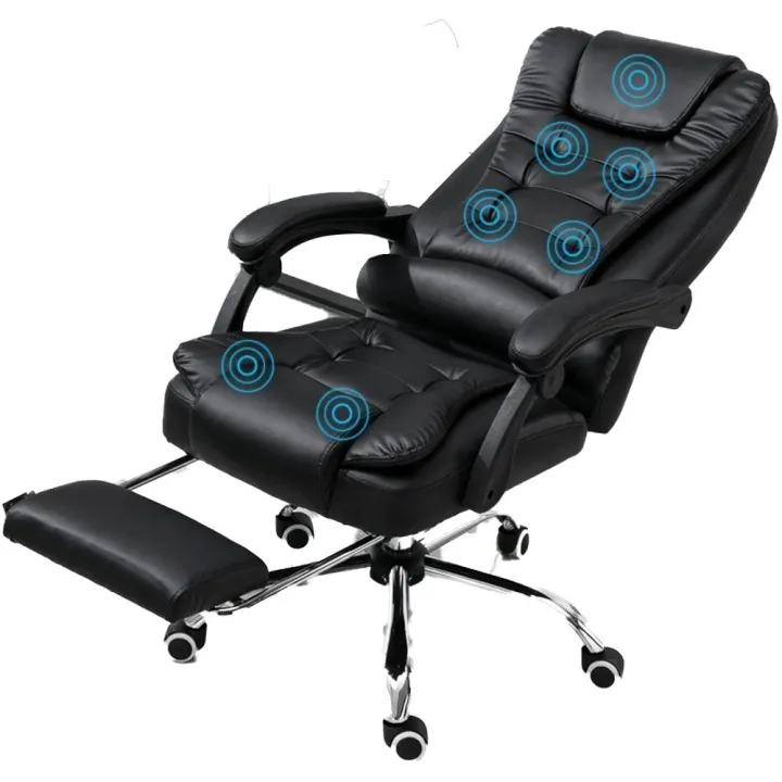 Demine%20Mart%20Gaming%20Office%20Boss%20Chair%20PU%20Leather%20Massage%20Chair%20With%20Footrest%20Computer%20Armchair%20360%C2%B0%20Rotatable%20Lift%20Chair%20-%20Image%202