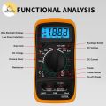 Digital Multimeter Tester with Buzzer High-Precision Intelligent Anti-Burn Multifunctional Voltmeter Ohmmeter Ammeter XL830L. 
