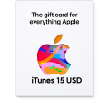 iTunes Gift Card 15 USD. 