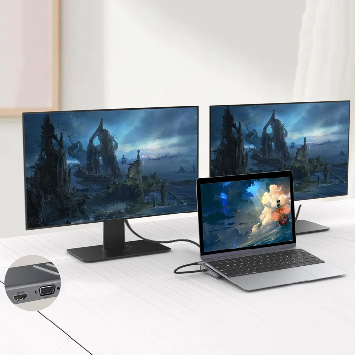 💻13-in-1 USB-C Docking Station↔️Premium Multi‑Port Hub🖧 | Shop.com.mm