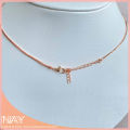 [Nay Jeweller] Sparkling Cylinder Pendant Rose Gold Plated 925 Sterling Silver Necklace. 