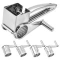Rotary Cheese Grater Cheese Cutter Slicer Shredder with 4 Interchanging Rotary Sharp Cylinders Stainless Steel Drum Slicer. 