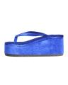 Thin Ya Nant Women's Myanmar Traditional Velvet Court-FlipFlop1/2 - Navy. 