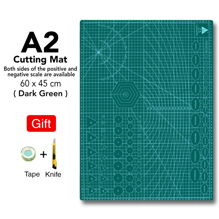 A2 Cutting Mat  Cutting Pad  Craft Cutting Board  Non-Slip Surface For Fabric  Double Sided Line Guides Self Healing Craft Mat  Desk DIY Handmade Stickers Cutting Plate Office Supplies  PVC Patchwork Cut Pad Durable Patchwork Tools