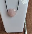 Rose Quartz Heart shape pendant,  ပန်းရောင် သလင်းကျောက် အသဲပုံ ဆွဲသီး၊. 