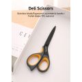 DELI Stainless Steel Black Blade Scissors Home Multi-function Office Anti Rust Scissors Stationery Handmade Craft Paper Fabric Cutting Tools. 
