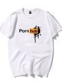 Porn Hub T Shirt: Ethos of Elegance: Porn Hub logo Inspired Signature T- Shirt Ensemble, comfortable. 