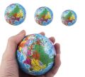 World Map Earth Globe Soft Squeeze Foam Sponge Ball Hand Wrist Exercise Anti-Stress Relief Ball. 
