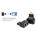 HDMI Extender by cat-5e/6 cable. 