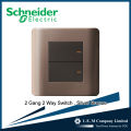ZENcelo 2 Gang 2 Way Switch 16A x 20A, Sliver Bronze. 