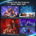 XY-918 Starry Projector Light Christmas Party Bedroom Smart BT Music Speaker Sky Moon Ocean RGB LED Star Night Light Projector အခန်းတွင်း အလှဆင်မီးအိမ်. 