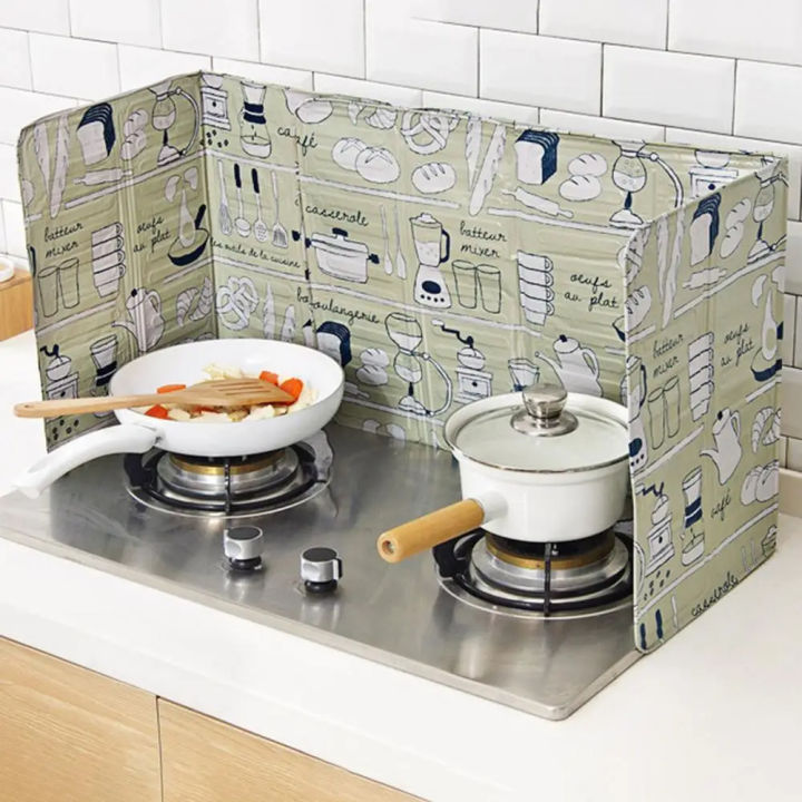 Golden Pyae Kitchen Aluminium Foil Plate Gas Stove Protector Versatile Cooker Shield Splash Guard Cooking Frying Oil Splatter Screen Cover (မီးဖို အပူကာ)