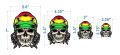 Reggae Skull Rasta Sticker - 4 Pcs Set | Laptop Sticker | Car Sticker | Phone Sticker | Waterbottle Sticker | Wall Sticker | Die Cut Sticker| Waterproof Sticker. 