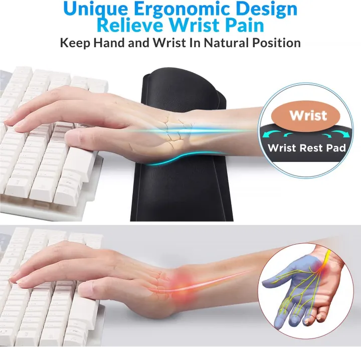 Gimars Premium Keyboard Wrist Rest Pad with High-Density Thicken Enlarge Memory Foam, Anti-Slip Rubber Base and Ergonomic Design for Office, Gaming, Computer, Laptop, Mac, Carpal Tunnel Pain Relief
