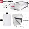 Face Mask PM2.5.Gray/Red color without valve. Anti Smog Pollen Bacteria Viruses. Reusable, washable, 100% Cotton. 2 activated carbon N95 standard filters included. Independently tested. Good fit. Long term protection. Replaceable filters. Eco-friendly.. 