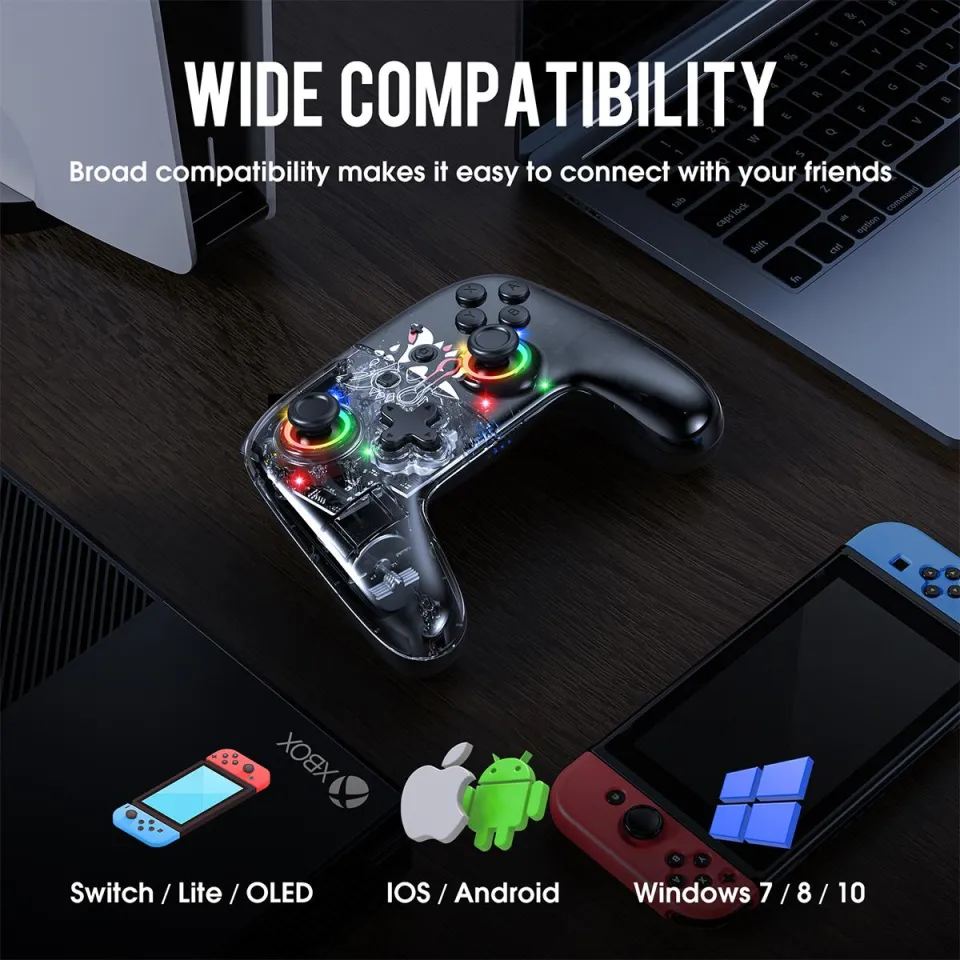Controller Wireless Per Switch - Design Retrò, Joystick Hall, RGB, Giroscopio, Turbo, Per PC E Mobile - Foto 12