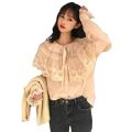 ချည်သားရှပ်အင်္ကျီ ဇာပါ လက်ရှည် Cotton Shirt with lace long sleeve elegance and trendy comfortable and cozy AyeyarMark. 