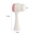 2 in 1 Facial Cleansing Brush, Silicone Double-sided Portable Massage Face Skin Care Tool Washing Product  Pink. 