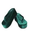 Thin Ya Nant Women's Myanmar Traditional Velvet Court-FlipFlop 1/2- Jade. 