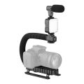 Tech Infinite AY-49U U Shaped Video Making Stabilizer Kit with 36LED Light, Microphone Tripod Kit Camera Gimbal for Outdoor Video Camera Accessories C Shape Stabilizer for DSLR Mobile Phones. 