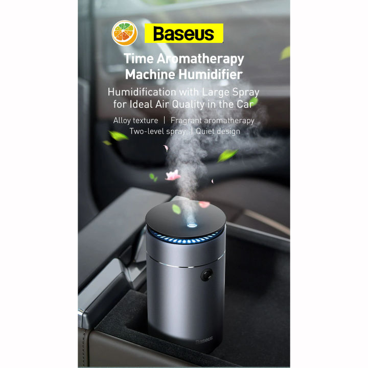 Baseus Car Air Humidifier with LED Light Air Freshener, Aroma Essential Oil Diffuser, Fragrance, USB, Removable for Home, Office and Car