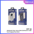 Remax - RPP-38 Pinjur Series 20000mAh PD+QC Built in Cable Fast Charging Power Bank ( PD 20W + QC 22.5W ). 