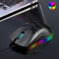 Tech Infinite Ice Armor GT-660 Gaming USB Gaming Mouse, Honeycomb Hollow Design Ergonomic Wired Mouse with Backlight, up to 6400 DPI, RGB Gaming Mouse for Mac, Laptop, Computer, (Black). 