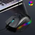 Tech Infinite Ice Armor GT-660 Gaming USB Gaming Mouse, Honeycomb Hollow Design Ergonomic Wired Mouse with Backlight, up to 6400 DPI, RGB Gaming Mouse for Mac, Laptop, Computer, (Black). 