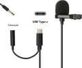 Lavalier MicroPhone Type C with 3.5mm Headphone Jack. 