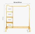 U-Shape Heavy Duty Metal Clothes Rack with Shelves - 150x45x150cm. 