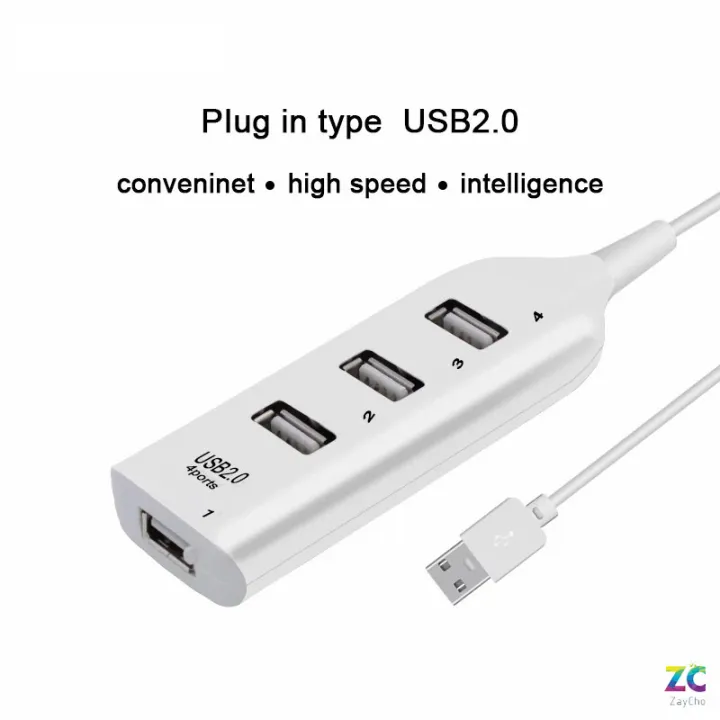 🔌 4 Port USB 2.0 Hub Multi USB Splitter Hub Use Power Adapter 💻 | Shop ...