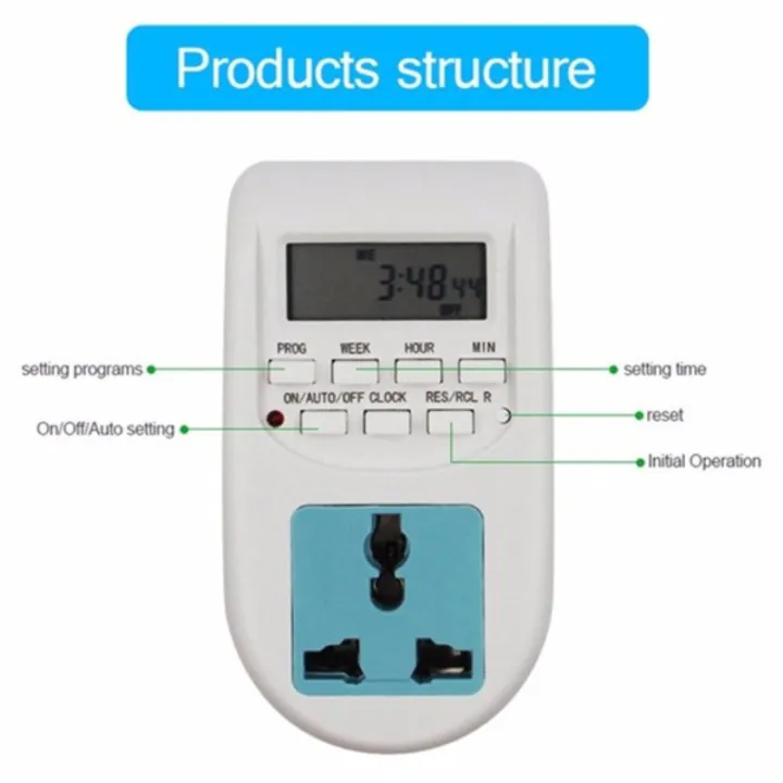 220V LCD DIGITAL TIMER SOCKET TIMING OUTLET SWITCH DIGITAL TIMER SWITCH ...