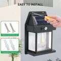 iBis_ LED Solar PIR Motion Sensor Wall Lantern Solar Battery Interaction Wall Lamp LED Edison Light Bulb (ဆိုလာ လူဖြတ် မီးလာ မီးဝါမီးသီး). 