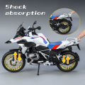 (Preorder) Cars Diecast Light Motorcycle Model Alloy BMW R1250 GS 1:9 Scale Lovers Collectible Birthday Children's Gift Metal Toys Boys  ကလေးကစားစရာအရုပ်ဆိုင်ကယ်. 