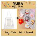 (*BOGO Included*)Women's Tote Bags Canvas Shoulder Bags Girls Shopper Purse Fashion Casual Cartoon /Letter Bags (Get 1 Mini Cute Brooch). 