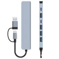 USB3.0+Type-c docking station seven-in-one USB 3.0 hub. 