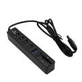 USB Hub Combo Splitter 6 Ports USB 2.0 High Speed Mini 2 In 1 SD TF Card Reader super mini size which is portable and convenient. 