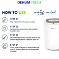 DEHUM FRESH | The Quietest Dehumidifier (36dBA) 12L/Day,180W, Up to 240sqft, 20 million Negative Ion. 