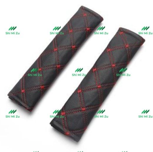 Car Seat Belt Cover Red Stitches On Black 2 Pieces Shop mm car-seat-belt-cover-red-stitches-on-black-2-pieces-shop-mm