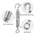 M8 Stainless Steel Turnbuckle Wire Hook - 2pcs Set. 