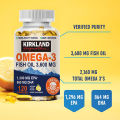 (Preorder)KIRKLAND Omega 3 Fish Oil 3600mg EPA & DHA Optimal Essential Fatty Acids 120 Count. 