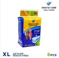 Grand Care Adult Diaper XL size/ 8 Pcs (110cm to 145cm). 