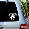 Jesus Face Crown Of Thorns - Laptop, Wall, Car Sticker Decal - HMC027-White. 