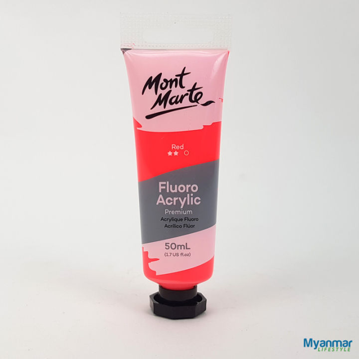 Red - Fluorescent Acrylic -  50ml - Mont Marte